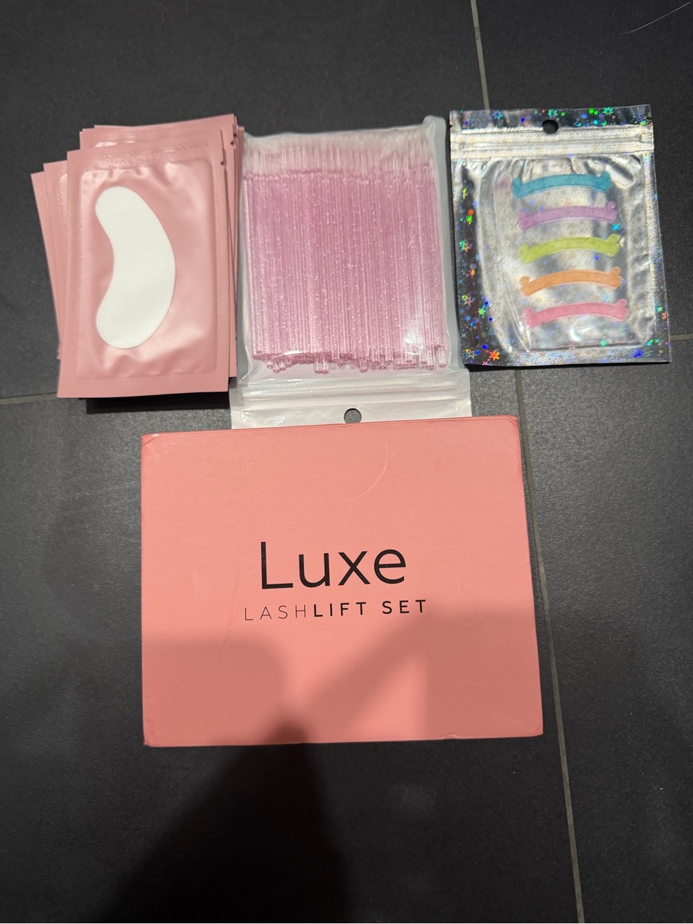 Luxe Lash Lift Set — Pink with Multicolor Shields